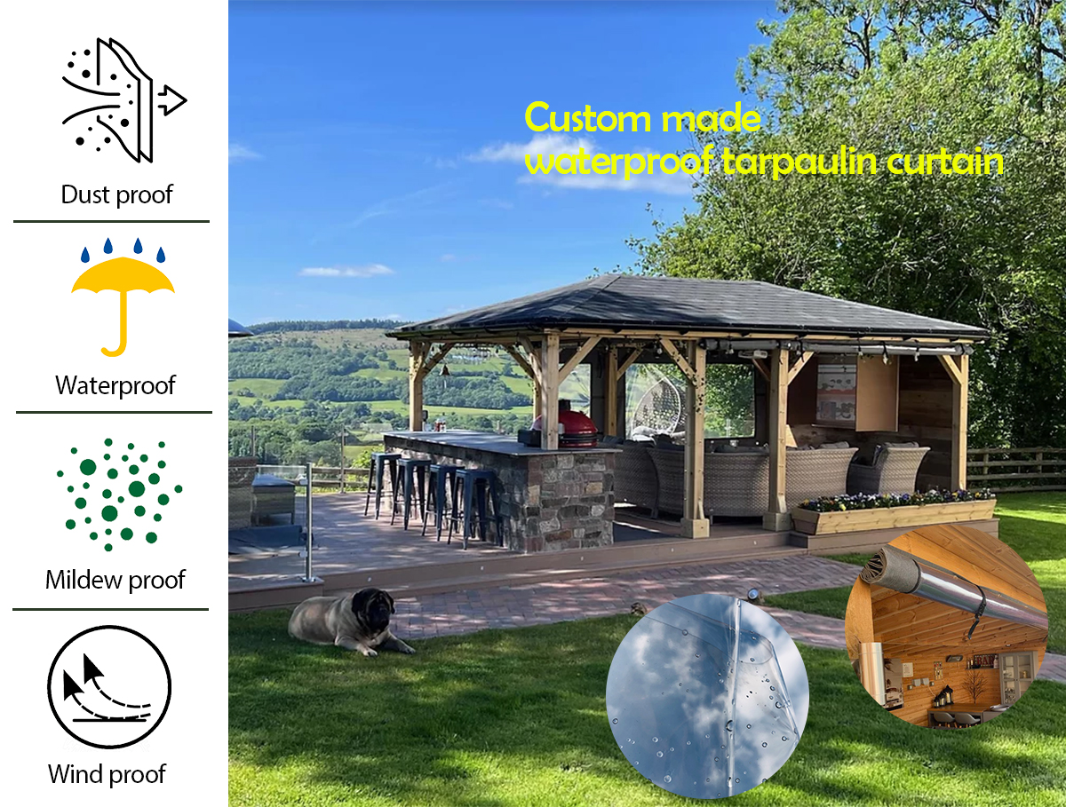 Pvc Side Panel Pergola Waterproof Side Panels - Buy outdoor curtains, wooden gazebo ...